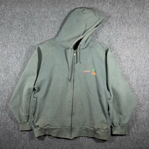Vintage Y2K Russell Athletic Pro Cotton Faded Zip Up Hoodie Green Mens XL #2375